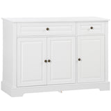 Modern Sideboard Cabinet, Buffet Cabinet with 2 Drawers and Adjustable Shelves, Buffets Tables for Dining Room, White