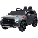 Aosom 12V Licensed Chevrolet TAHOE Ride On Car with Remote Control for 3-6 Years Old, Grey
