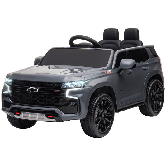 Aosom 12V Licensed Chevrolet TAHOE Ride On Car with Remote Control for 3-6 Years Old, Grey