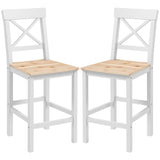 Counter Height Stools Set of 2, Farmhouse Bar Stools with Backs, Solid Wood Counter Stools for Kitchen Island