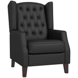 Faux Leather Armchair, Modern Accent Chair with Thick Padding for Living Room, Bedroom, Home Office, Black