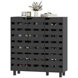 Shoe Cabinet, 20 Pair Shoe Storage Cabinet with Hollowed-Out Doors, Black