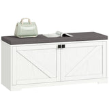 Shoe Storage Bench with Padded Seat, Entryway Bench Holds up to 352 lb, Shoe Organizer, 8 Pairs, White Wood Grain