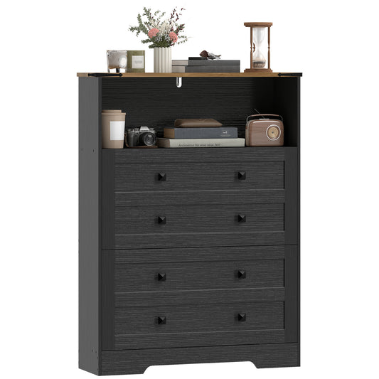 Shoe Cabinet with 2 Flip Drawers, Narrow Shoe Storage Cabinet, Black