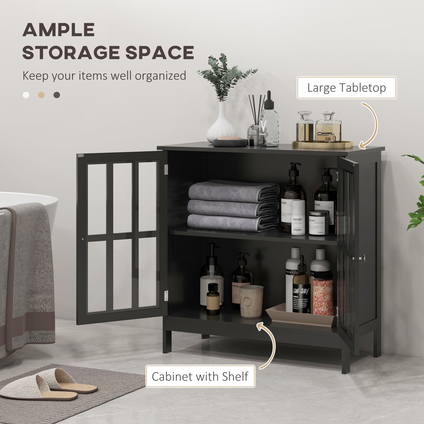 Kitchen Buffet Cabinet with 2 Doors, Modern Sideboard for Dining Room, Hallway, Living Room, Black
