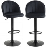 Bar Stools Set of 2, Swivel Counter Height Barstools with Footrest, Black