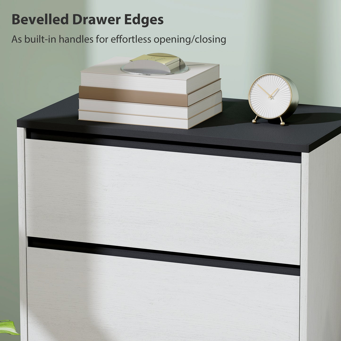 Tall Chest of Drawers, 4 Drawer Dresser for Bedroom, Living Room, Hallway, Modern Storage Cabinet, White Wood Effect