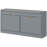 Shoe Storage with Seat, Upholstered Hallway Bench, Shoe Bench with 2 Flip Drawers and 4 Vents for 8 Pairs of Shoes