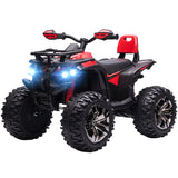 Aosom Kids Ride-on Car, 12V/10AH Four Wheeler Kids ATV, Battery Powered Off-Road Quad with MP3, Headlights, Suspension, 1.8-5 mph, Red