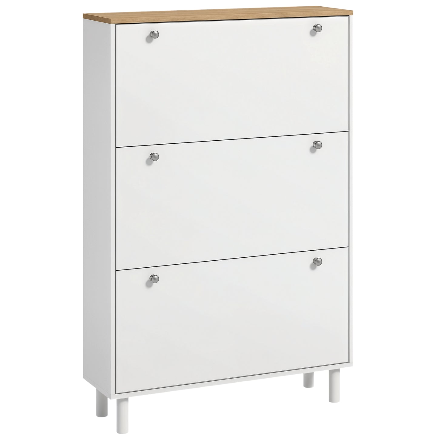 Shoe Storage with 3 Flip Drawers and Adjustable Shelves, Entryway Shoe Storage Cabinet for 24 Pairs of Shoes, White