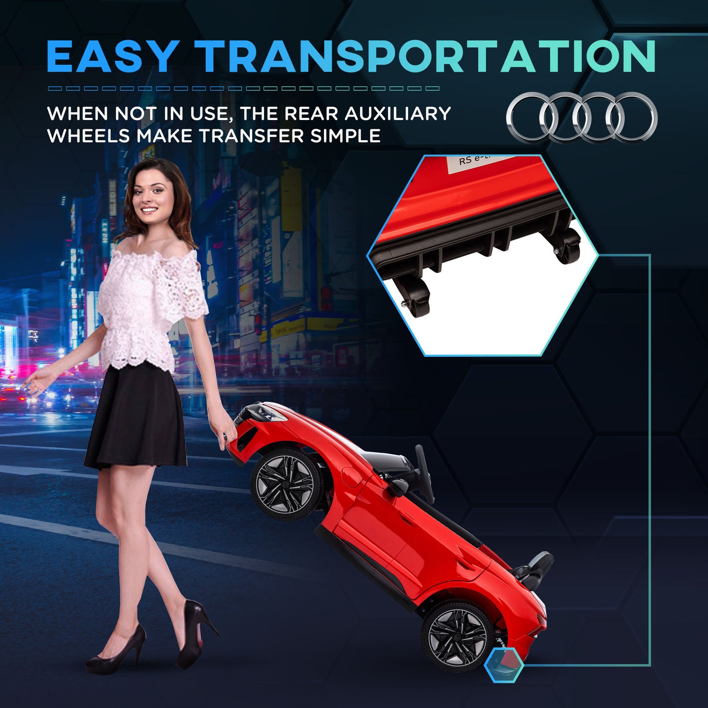 Aosom Ride-On Toy On Car with Remote Control, 12V 3.1 MPH Electric Ride for Kids w/ Suspension System, Horn Honking, Red