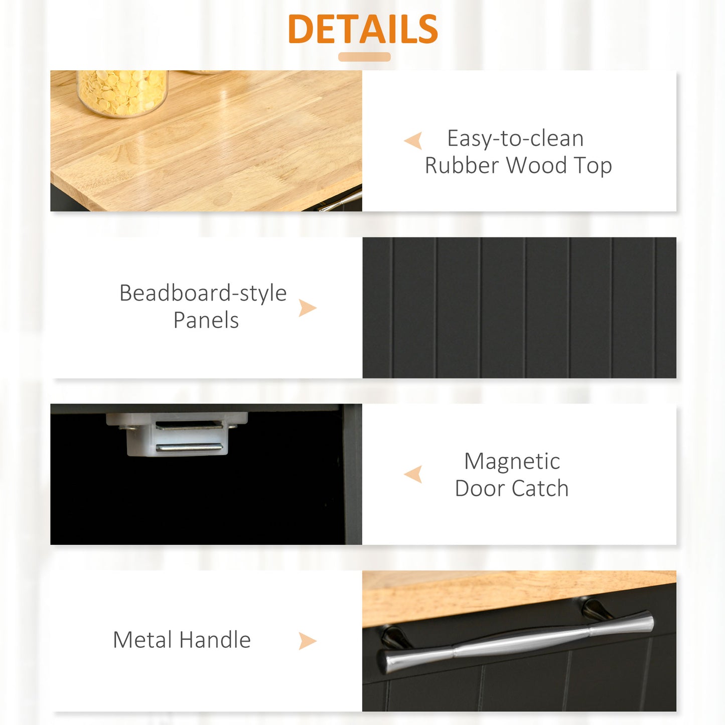 Rolling Kitchen Island, Kitchen Cart on Wheels with 2 Storage Drawers, 2 Door Cabinets and Towel Rack for Dining Room (Black, 2-Doors)