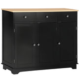 Modern Sideboard, Buffet Cabinet with Storage Cabinets, Drawers and Adjustable Shelves for Living Room, Black