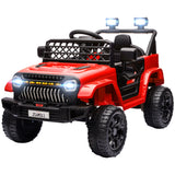 Qaba 12V Ride on Truck, Electric Car for Kids with Remote Control, Suspension, 3 Speeds, USB Music Headlights, Red
