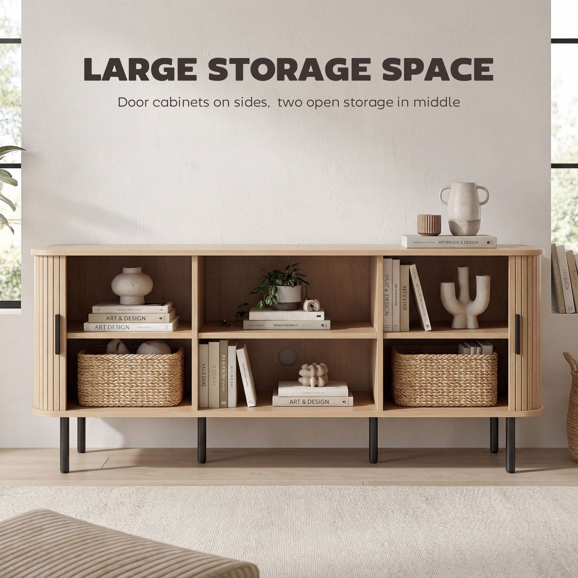 TV Stand Cabinet for TVs up to 65 Inches, TV Unit with Storage