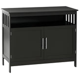 Kitchen Sideboard, Buffet Cabinet, Wooden Storage Console Table with 2-Level Cabinet and Open Shelf, Black