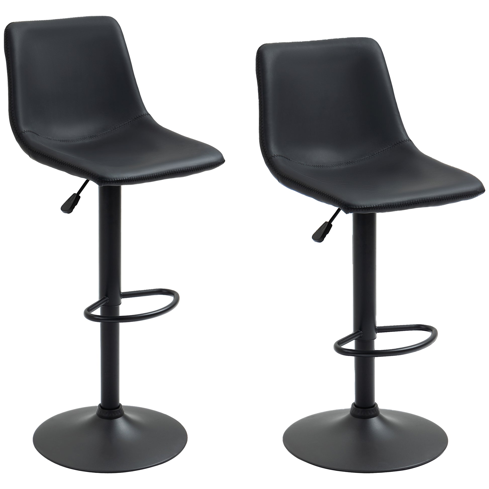 Adjustable Counter Height Bar Stools Set of 2, 360° Swivel Kitchen Counter Stools Dining Chairs with Backs, Vintage Leather, Retro Grey