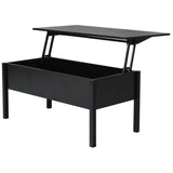 39" Modern Lift Top Coffee Table with Hidden Storage Compartment, Center Table for Living Room, Black
