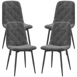 Dining Chairs Set of 4, Upholstered Dining Room Chairs with Steel Legs, Modern Kitchen Chair for Dining Room, Grey