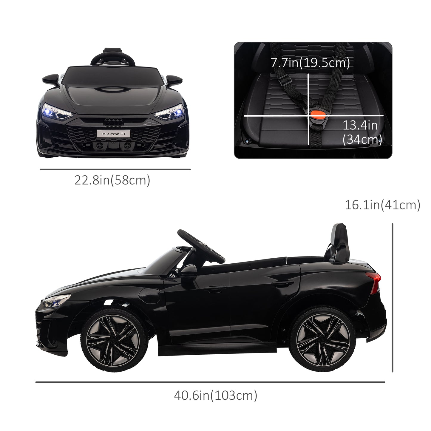Aosom Ride-On Toy On Car with Remote Control, 12V 3.1 MPH Electric Ride for Kids w/ Suspension System, Horn Honking, Black