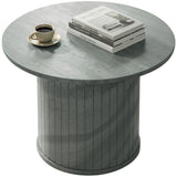 Round Coffee Table, 24" Center Table, Cement Grey