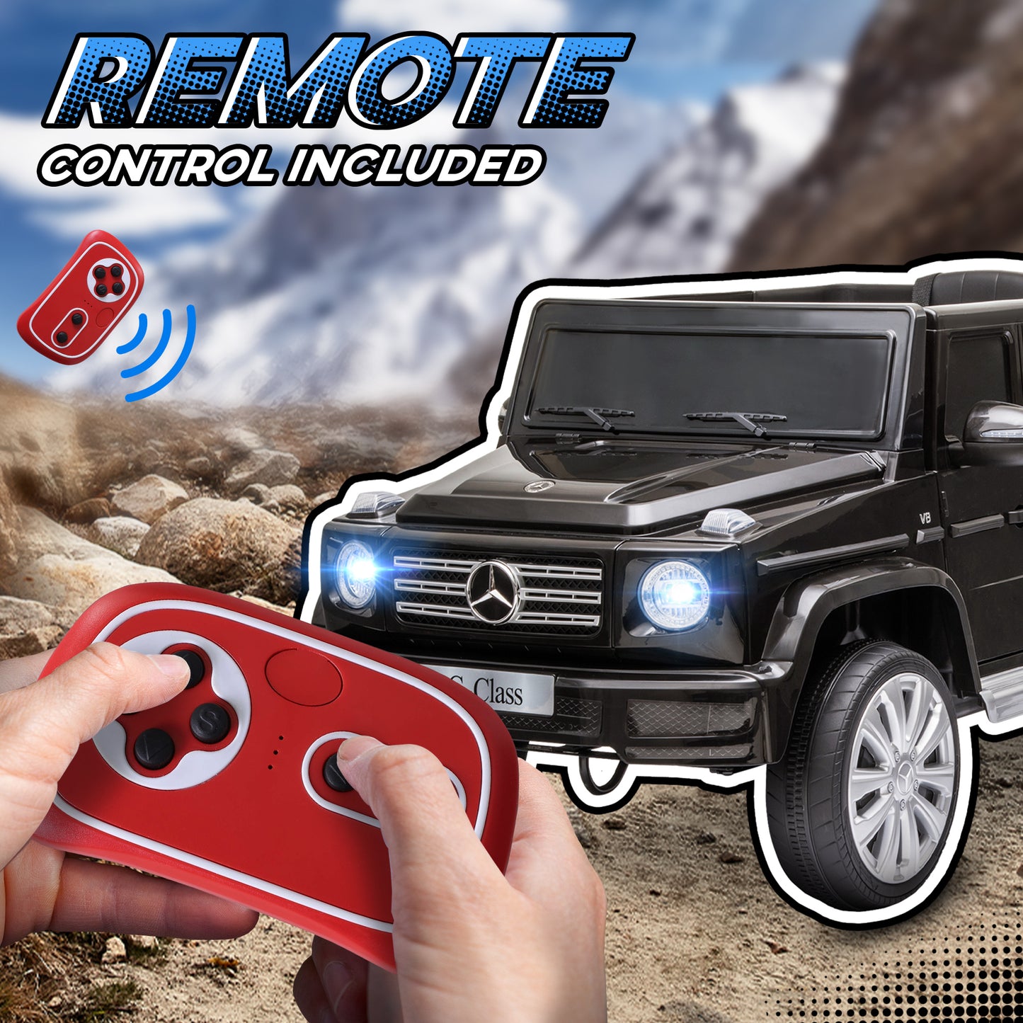 Aosom Mercedes Benz G500 Licensed 12V Kids Ride on Car with Remote Control, Music, Lights, MP3 for 37-96 months, Black