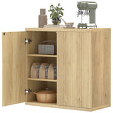 Sideboard Buffet Cabinet, 30.7" Modern Kitchen Storage Cabinet with Soft-Close Door and Adjustable Shelves, Oak