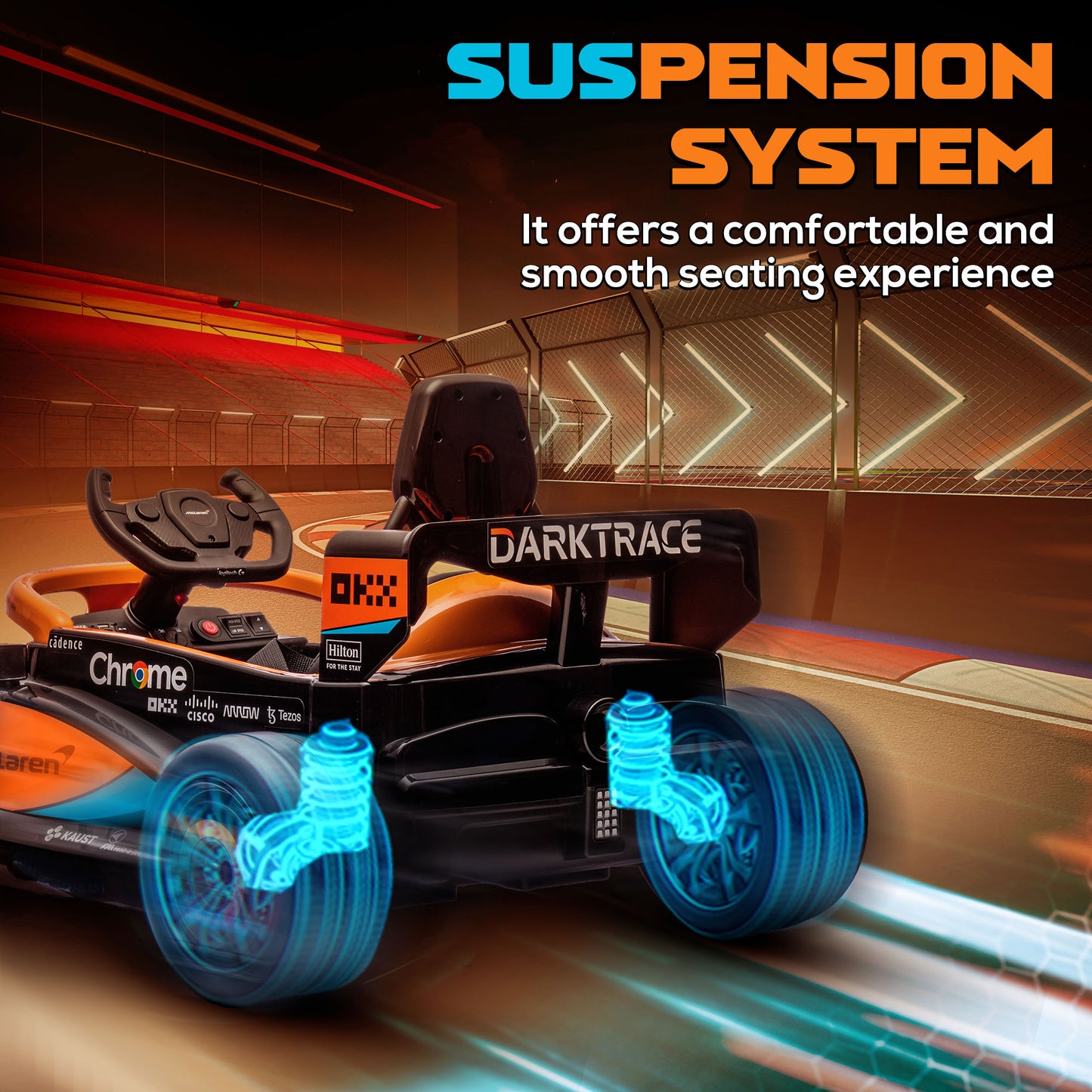 Qaba 12V Electric Car for Kids with Suspension, Music, MP3, Remote Control for 3-5 Years, Orange