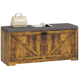 Shoe Storage Bench with Padded Seat, Entryway Bench Holds up to 352 lb, Shoe Organizer, 8 Pairs, Rustic Brown