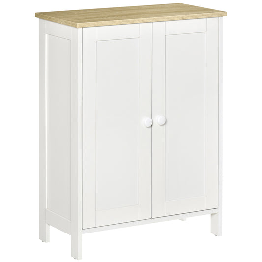 Storage Cabinet with Doors, Cupboard Organization with 2 Adjustable Shelves, Storage Solution for Living Room, Bathroom