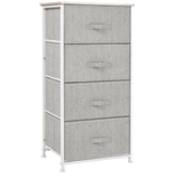 Linen Drawer Cabinet Organizer Storage Dresser Tower with 4 Removable Drawer Metal Frame Adjustable Feet for Living Room, Kitchen, Bathroom, White