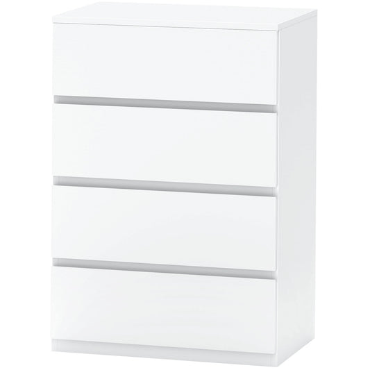 4 Drawer Chest Storage Cupboard Freestanding Drawer Unit, White