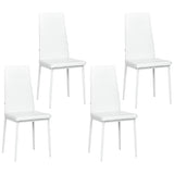Modern Dining Chairs, Set of 4, High Back PU leather Upholstery and Metal Legs for the Living Room, Kitchen, Home Office, White