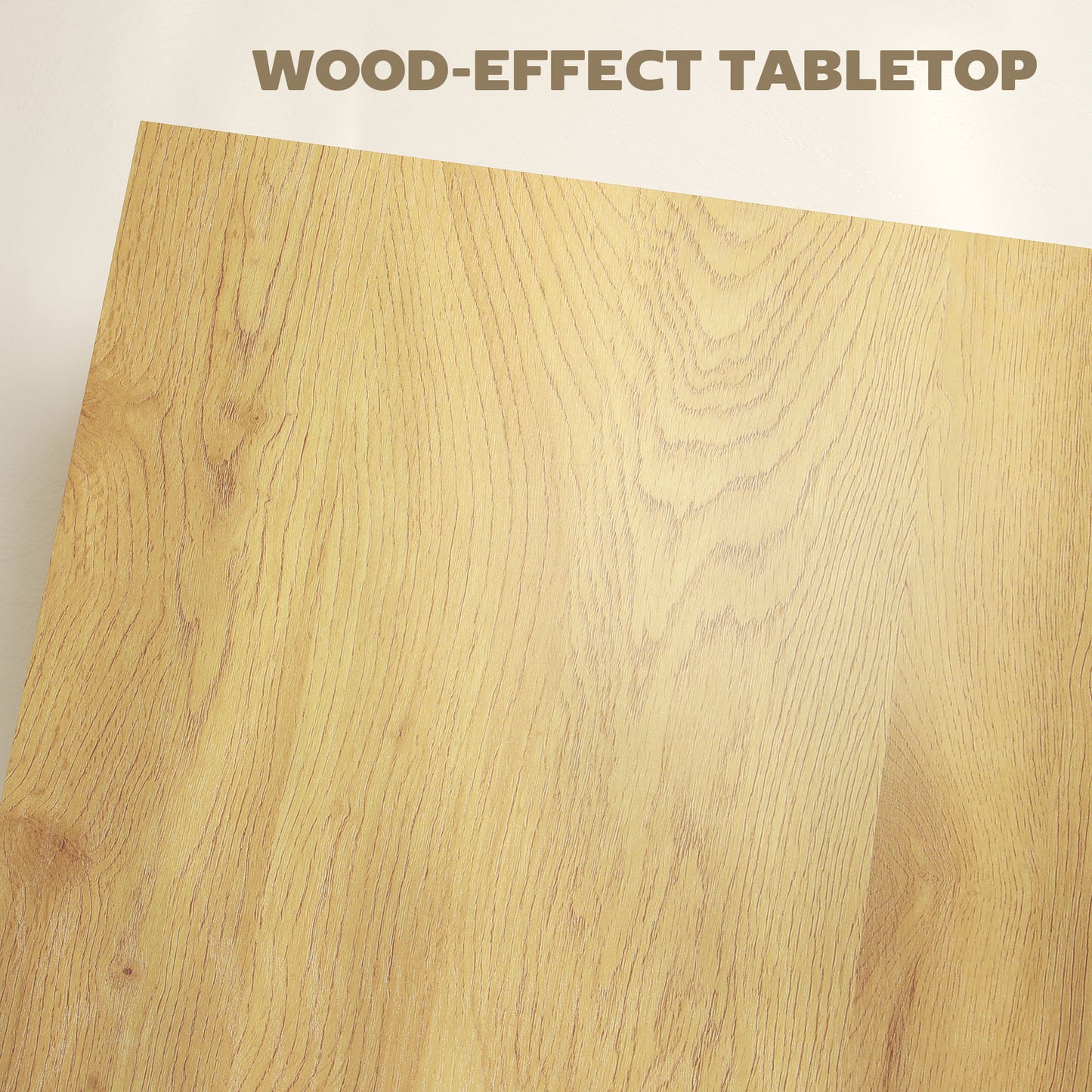 Square Coffee Table, Center Table with 1.6" Thick Tabletop, Natural Wood